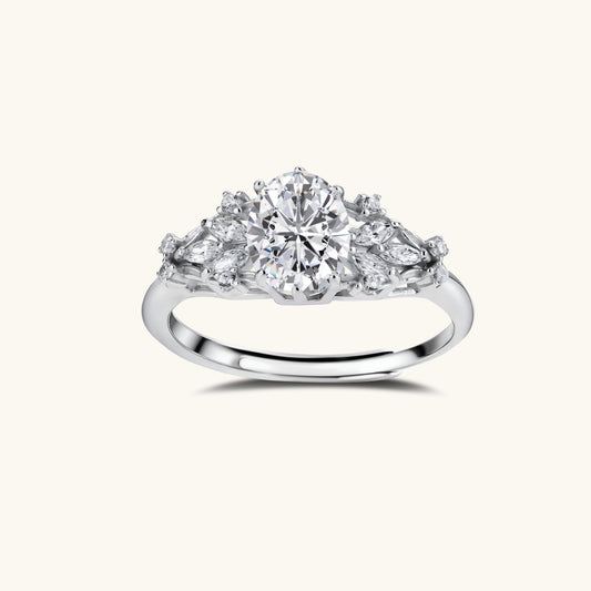 1.2 CT Oval Marquise Moissanite Ring
