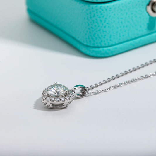 1 CT D Color Heart Moissanite Pendant Necklace