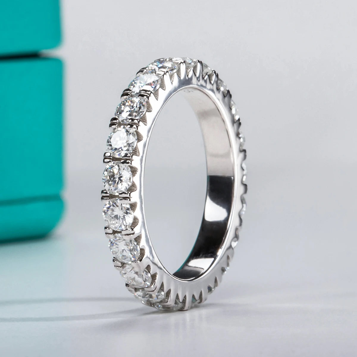 Round Moissanite Full Eternity Band