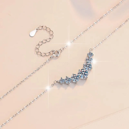 Moissanite Necklace for Woman S925 Sterling Sliver Diamond Pendant Plated Platinum Engagement Wedding Jewely