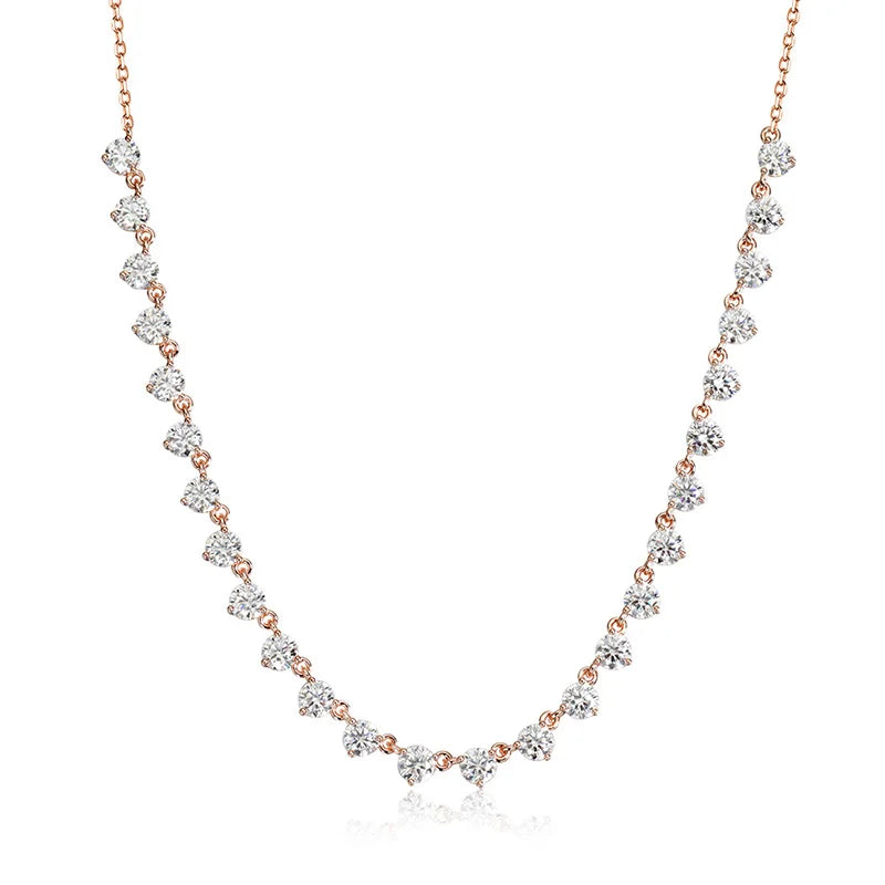 Smyoue 4mm Full Moissanite Choker Necklaces for Women 42cm Adjustable Chain D Color Vvs1 S925 Sterling Silver Tennis Necklace