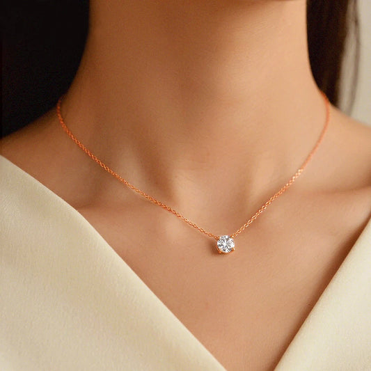 1–6 CT Brilliant Cut Solitaire Moissanite Pendant Necklace