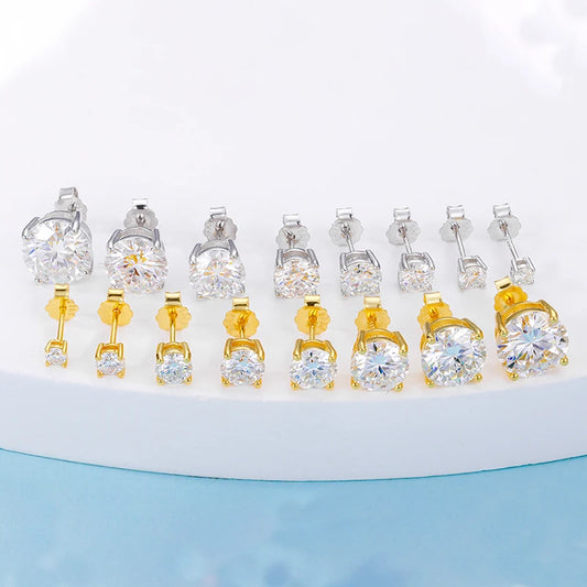 0.1–4 CT Moissanite Stud Earrings