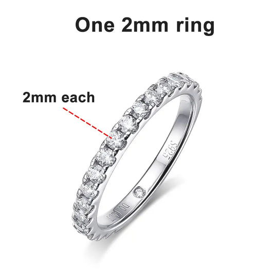 2–4 CT Moissanite Bridal Set with Eternity Band