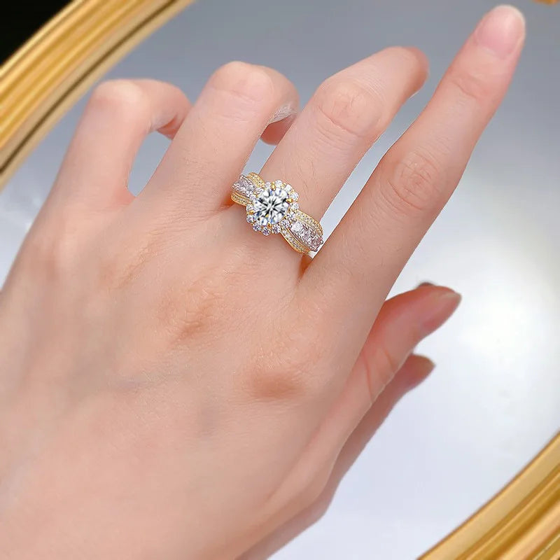 100% Real 6x8MM Oval Moissanite Ring with Certificate Passed Diamond Test Ring Women Wedding Jewelry Gift S925 Silver