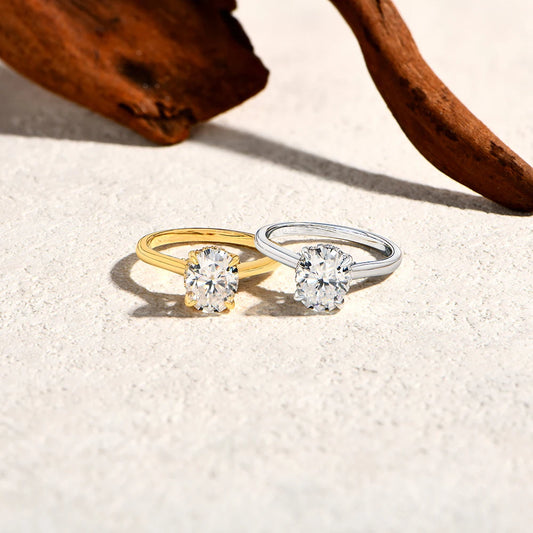 2 CT Oval Cut Solitaire Moissanite Ring