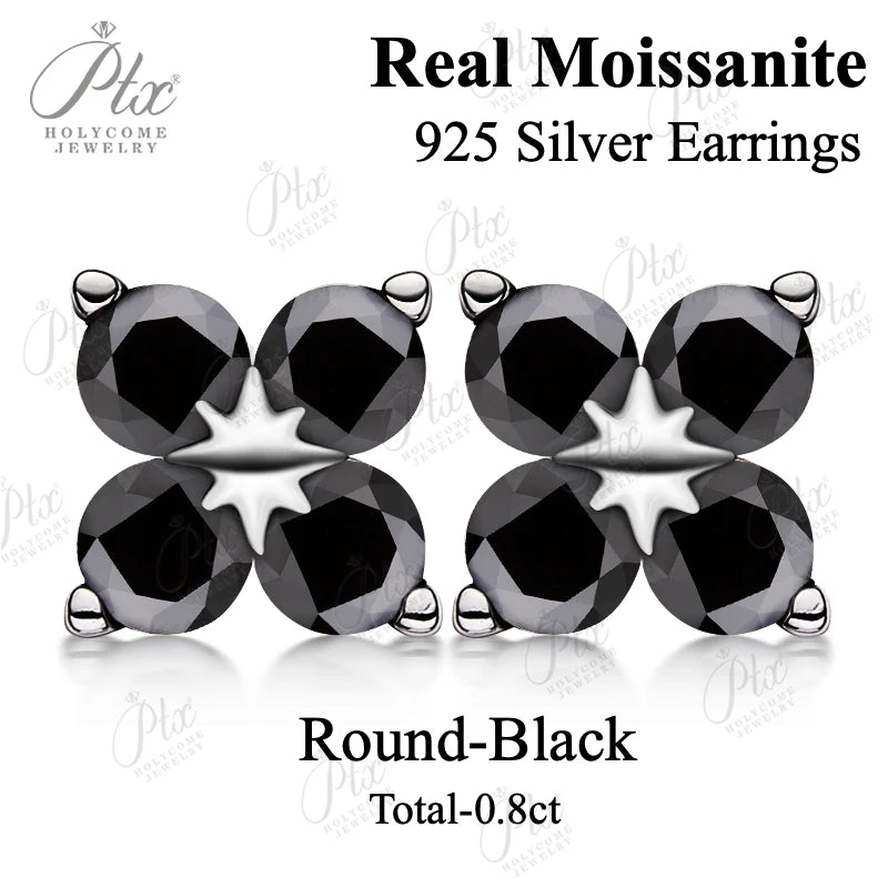 Moissanite Stud Earrings 925 Sterling Silver Screw-Back Piercing Ear Jewelry for Women Men Gifts