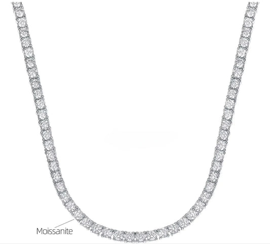 D Color VVS1 Moissanite Diamond Tennis Chain Necklace