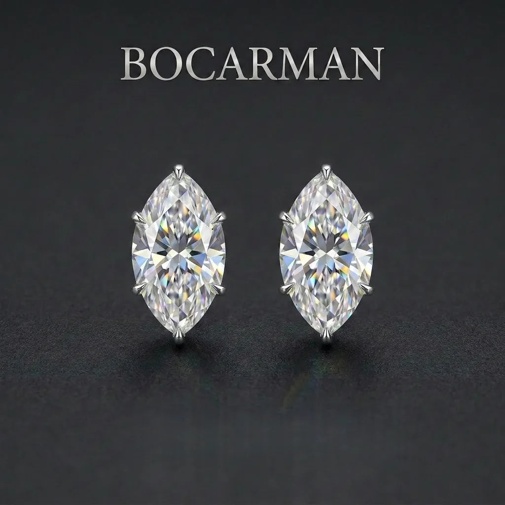 S925 Sterling Silver Round Cut Moissanite Stud Earrings for Women GRA Certified D Color VVS1 Sparkling Elegant Daily Wear