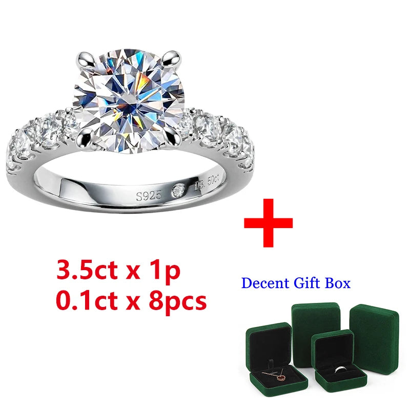 4.3 CT Round Cut Four-Prong Moissanite Engagement Ring