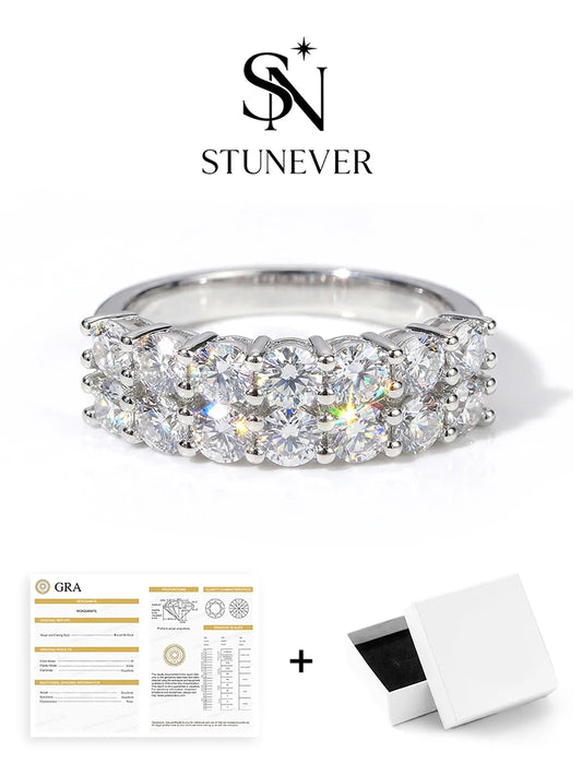 Real 1.4ct Moissanite Diamond Round Updated Ring for Women 925 Sterling Sliver Wedding Engagement Daily Wear Luxury Fine Jewelry