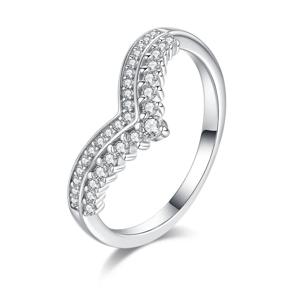 925 Sterling Silver Moissanite Wedding Bands Fine Jewelry Ring For Women