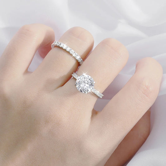 0.6–4.2 CT Round Moissanite Stackable Band Set
