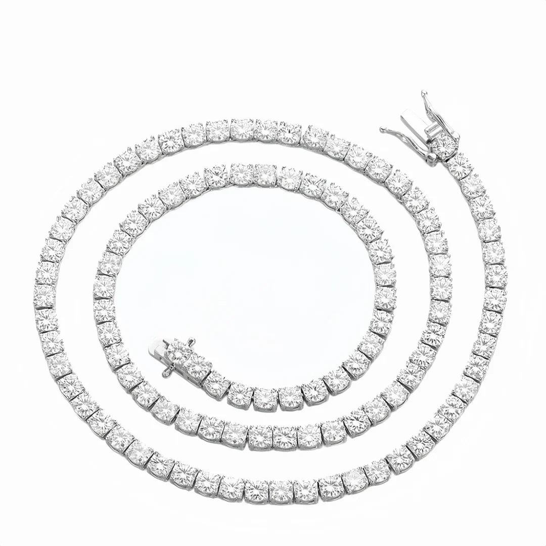 Round Moissanite Tennis Necklace