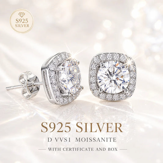 100% Real Moissanite With GRA Ceritificate Jewellry Earrings Necklace Rings S925 Silver Luxury Sparkling Diamond D VVS Gifts
