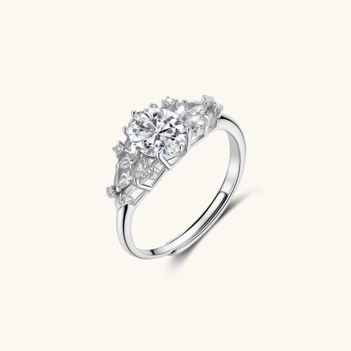 1.2 CT Oval Marquise Moissanite Ring