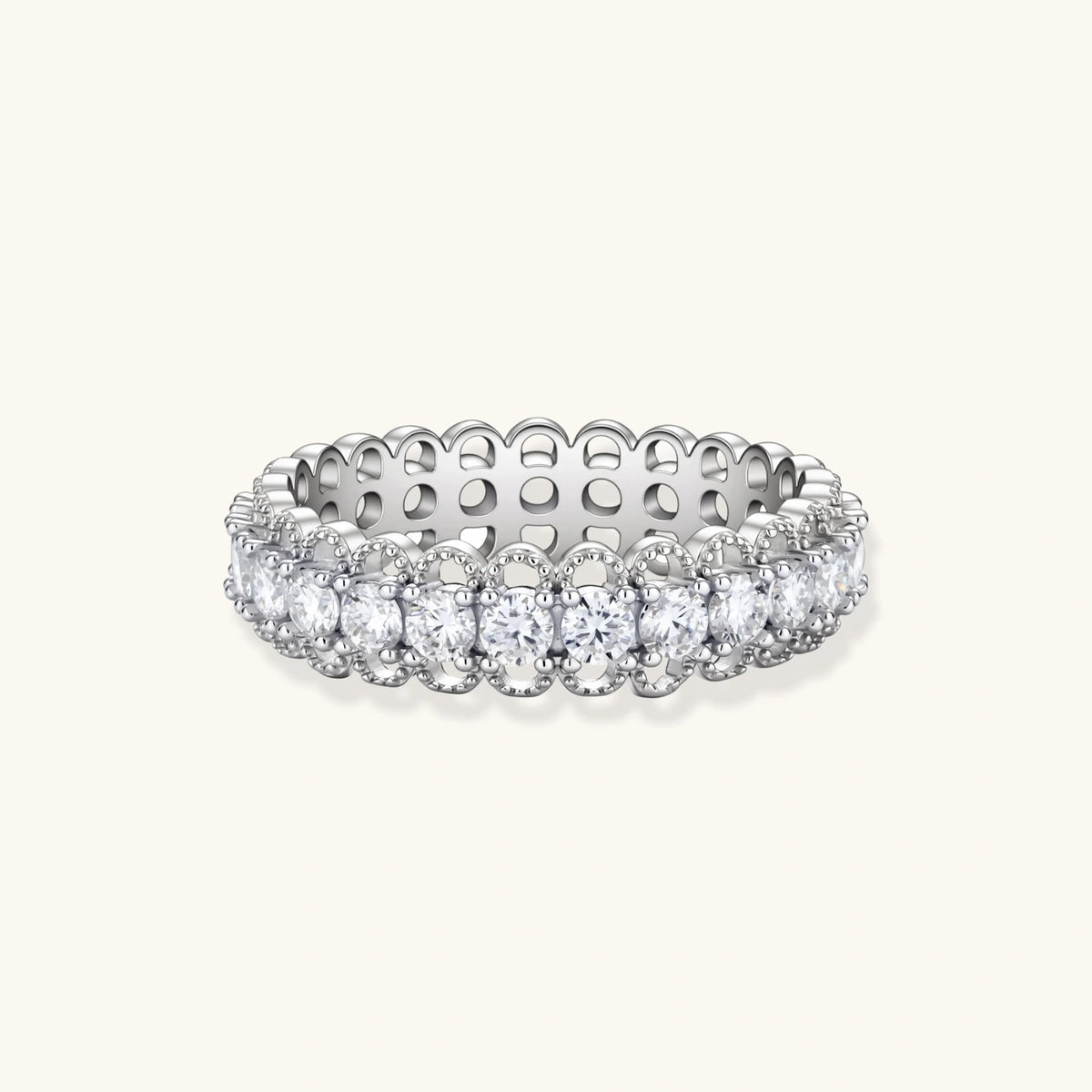 Milgrain Eternity-Style Moissanite Band