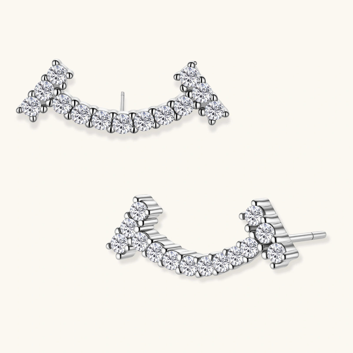 Cosmic Arc Moissanite Climbers