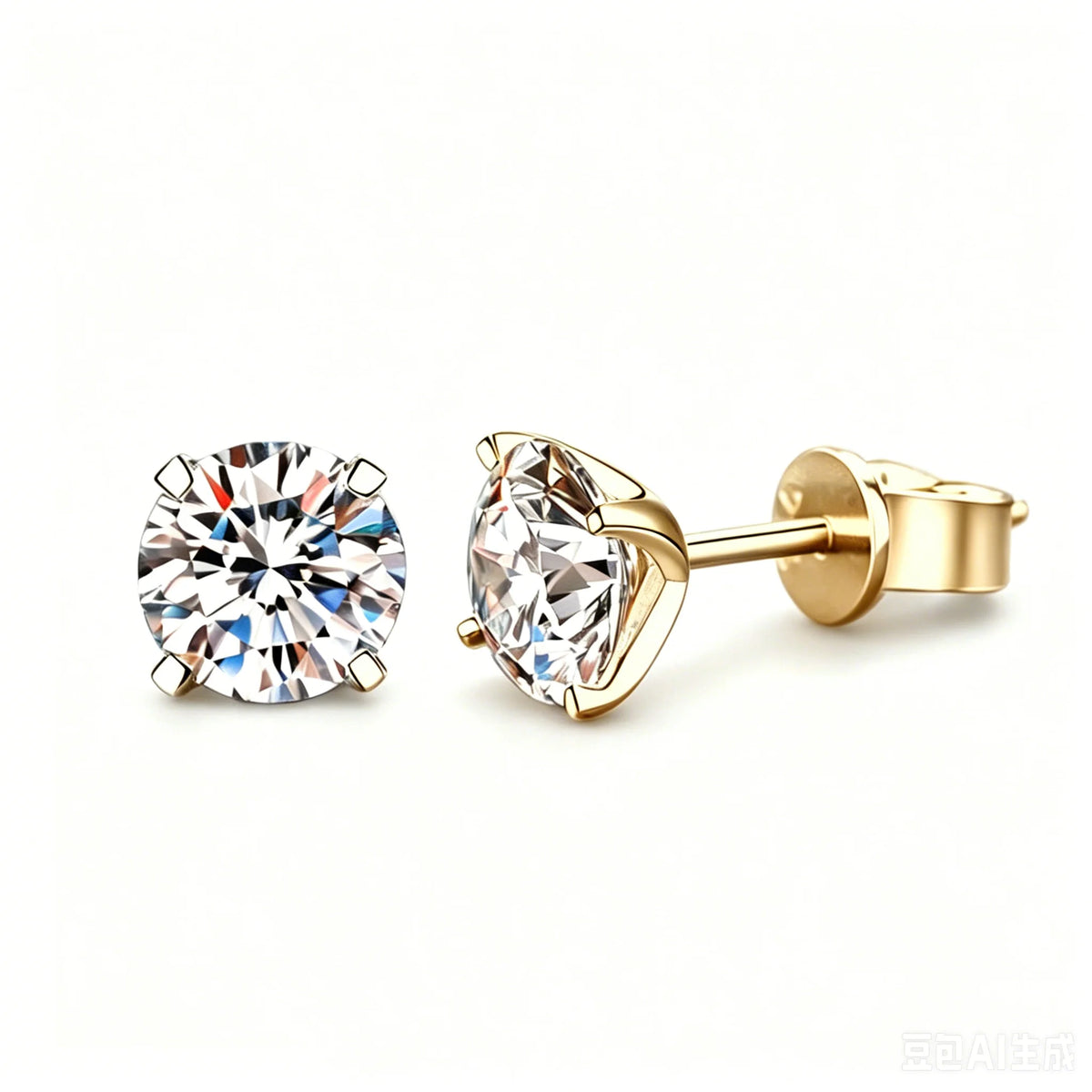 KANOLAN Moissanite Earrings for Women Man 0.2-4ct D VVS1 GRA Certified Round Brilliant Cut Lab Diamond s925 Silver Stud Earring