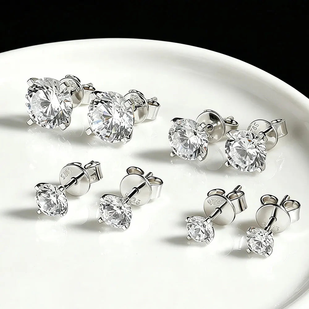 KANOLAN Moissanite Earrings for Women Man 0.2-4ct D VVS1 GRA Certified Round Brilliant Cut Lab Diamond s925 Silver Stud Earring