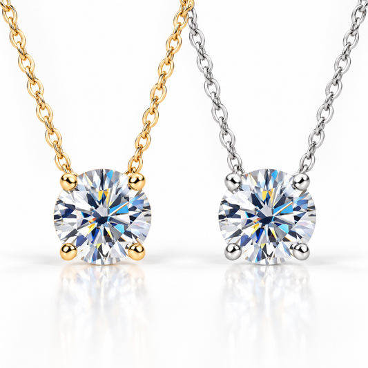 0.5–5 CT Solitaire Moissanite Necklace