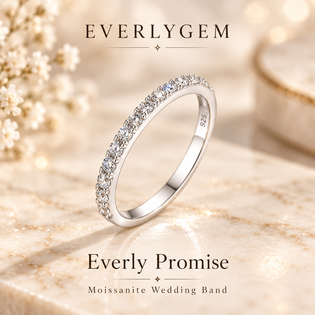 Prong-Set Moissanite Wedding Band