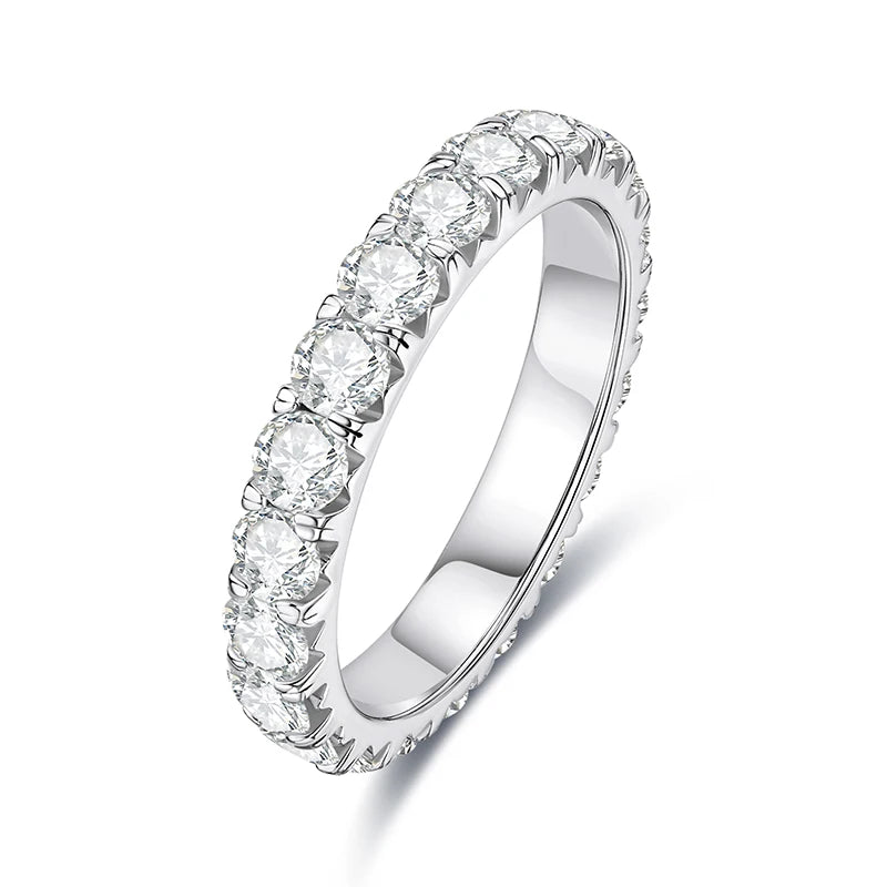 Round Moissanite Full Eternity Band