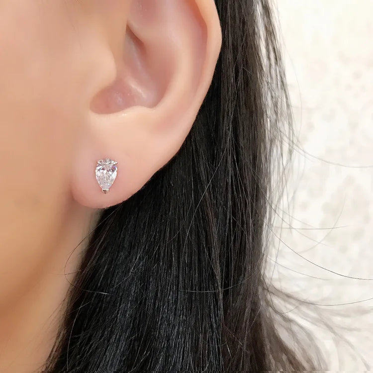 Water Drop Moissanite Diamond Stud Earring 100% Real 925 sterling silver Promise Wedding Earrings for Women Bridal Jewelry