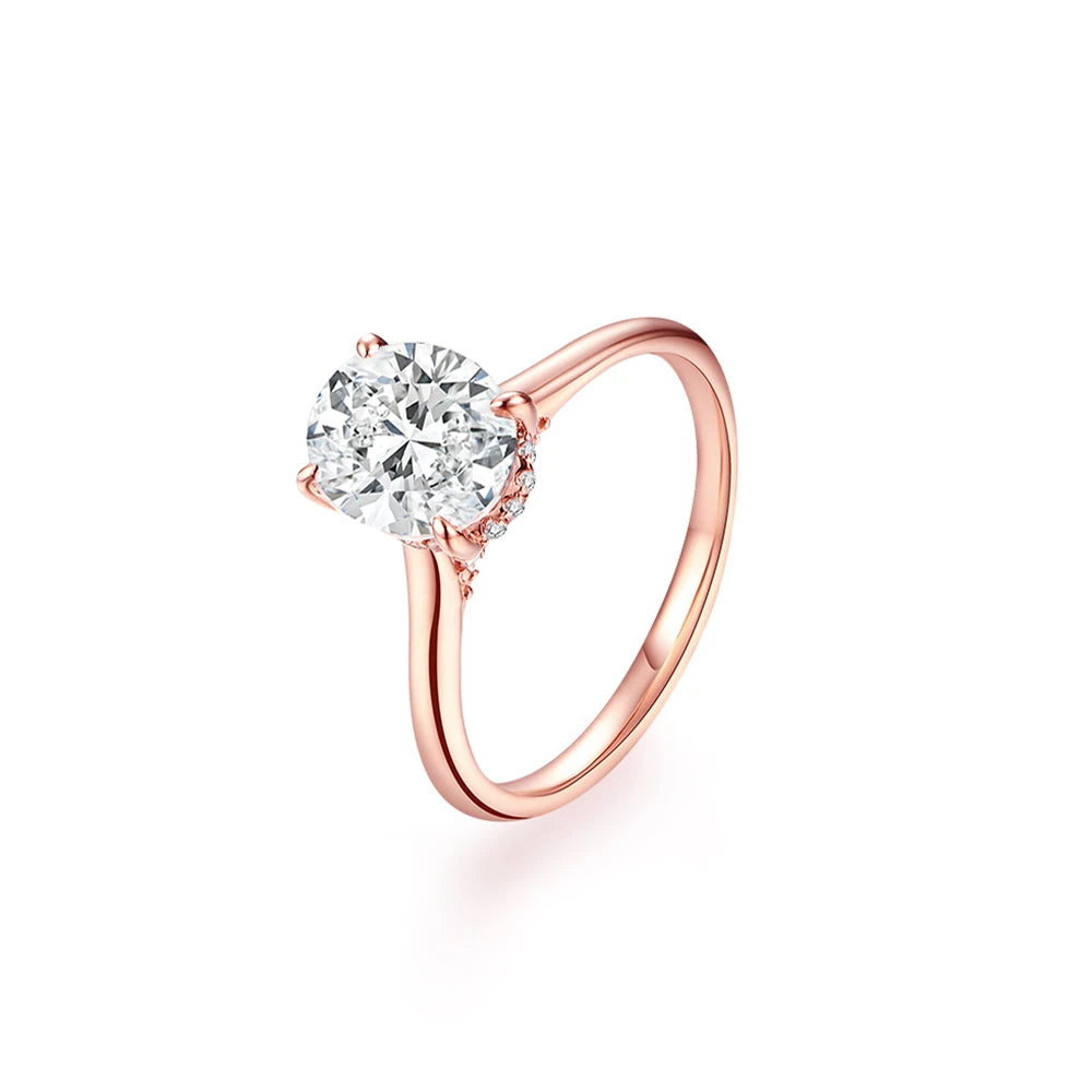 2 CT Oval Cut Solitaire Moissanite Ring