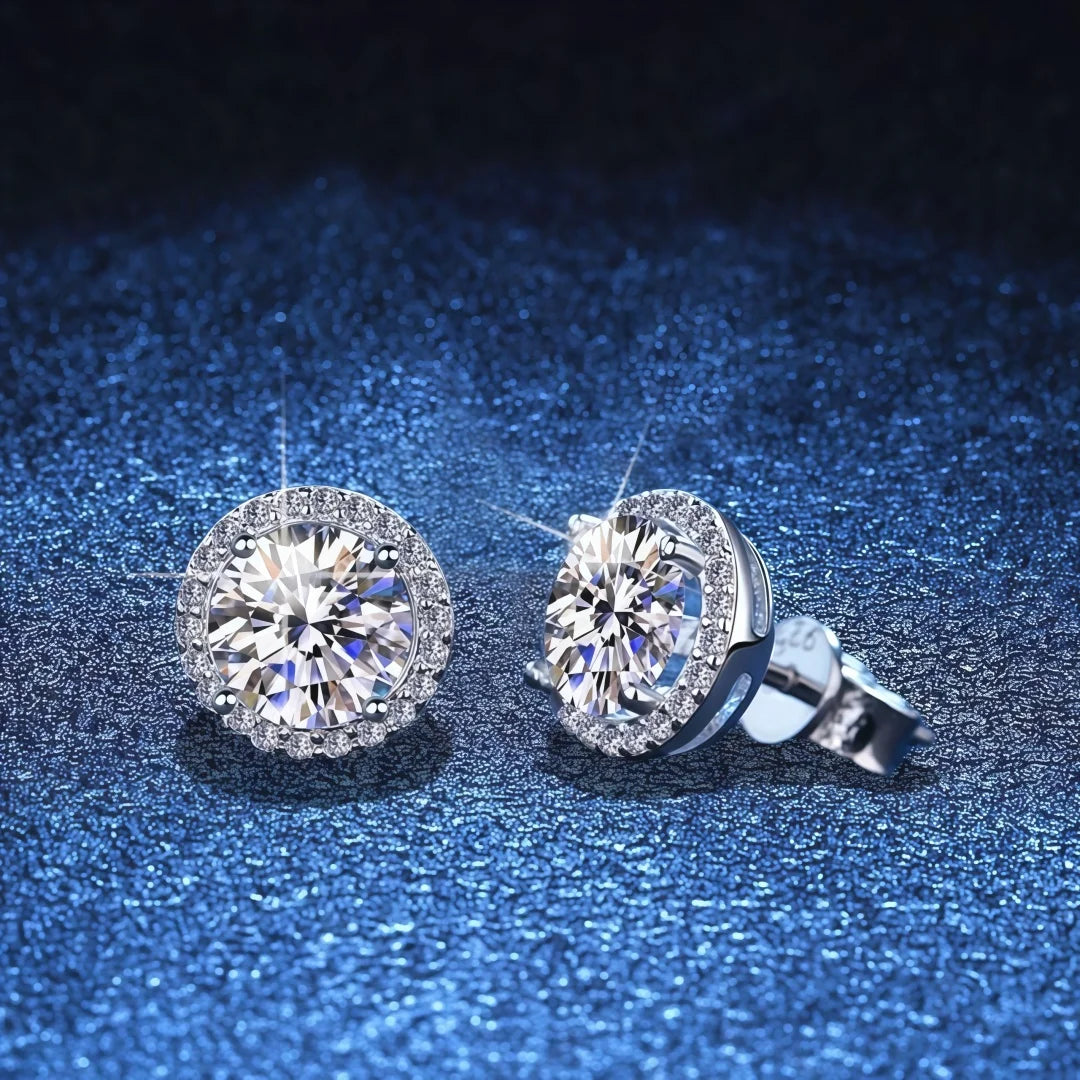 1ct D Color Moissanite Earring for Women Wedding Fine Jewely with GRA 925 Sterling Sliver Plated 18k White Gold Earring Gift