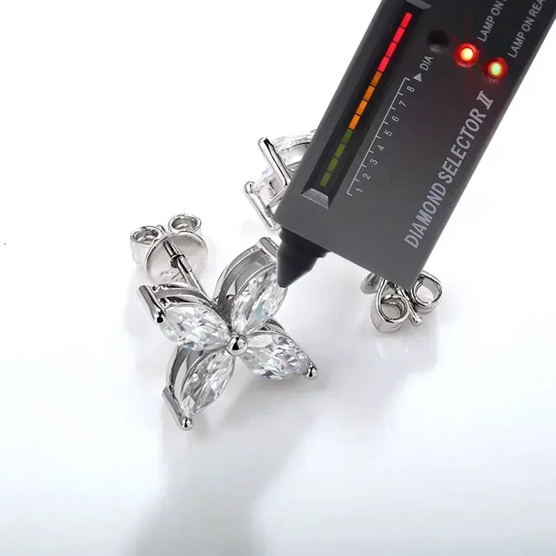 Moissanite Earrings Necklace Set 925 Sterling Silver Platinum Plated D Color Sparkling Jewelry For Women Gift With Certificate