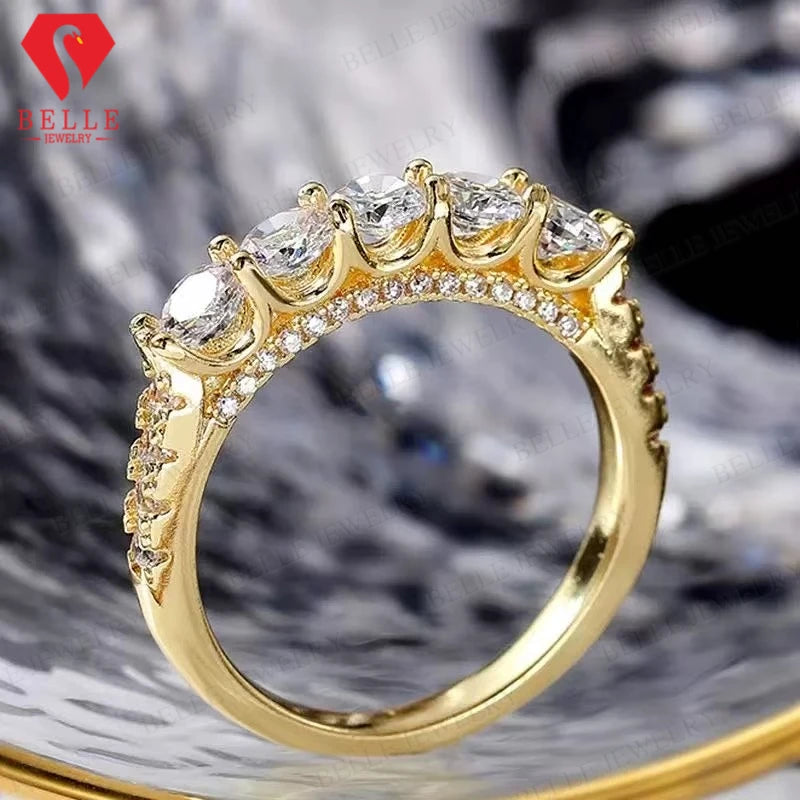 S925  Moissanite Eternity Ring, Round Brilliant Cut Jewelry Gift for Weddings and Anniversaries