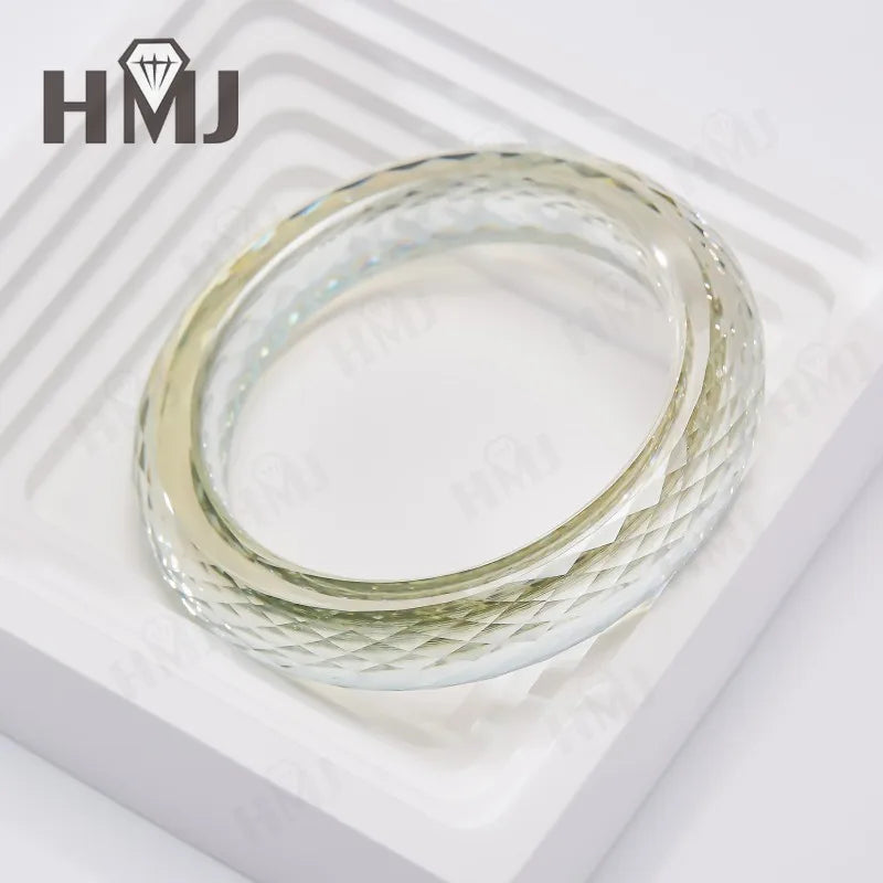 Moissanite Bangle White Color Full Size for Woman Man Anniversary Party Gift with GRA Certificate Fine Fashion Jewelry Charms