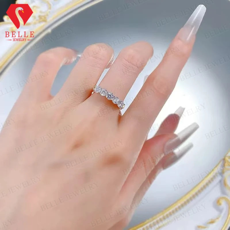 S925  Moissanite Eternity Ring, Round Brilliant Cut Jewelry Gift for Weddings and Anniversaries