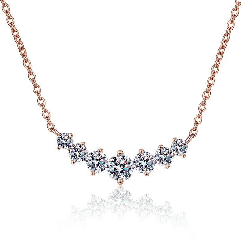 Moissanite Necklace for Woman S925 Sterling Sliver Diamond Pendant Plated Platinum Engagement Wedding Jewely