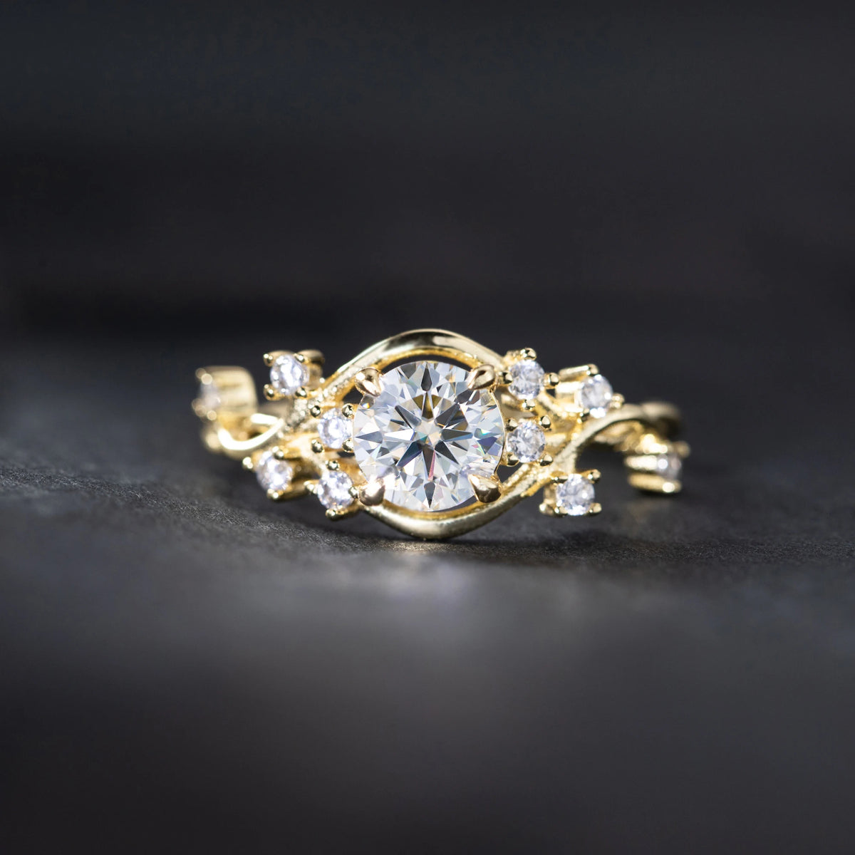 925 Silver Round Cut 1ct 2ct 3ct Moissanite Ring for Woman Gold Plated Zircon Cluster Rings Anniversary Gifts with Certificate