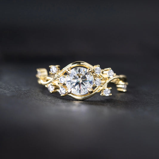 925 Silver Round Cut 1ct 2ct 3ct Moissanite Ring for Woman Gold Plated Zircon Cluster Rings Anniversary Gifts with Certificate