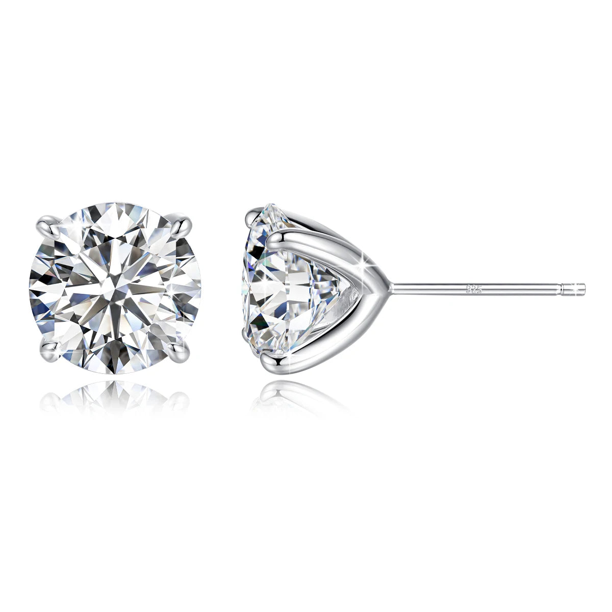 925 Silver Moissanite Round Stud Earrings for Women Men GRA Certified Moissnaites 18K Gold  Plated Ear Studs Wedding Jewelry