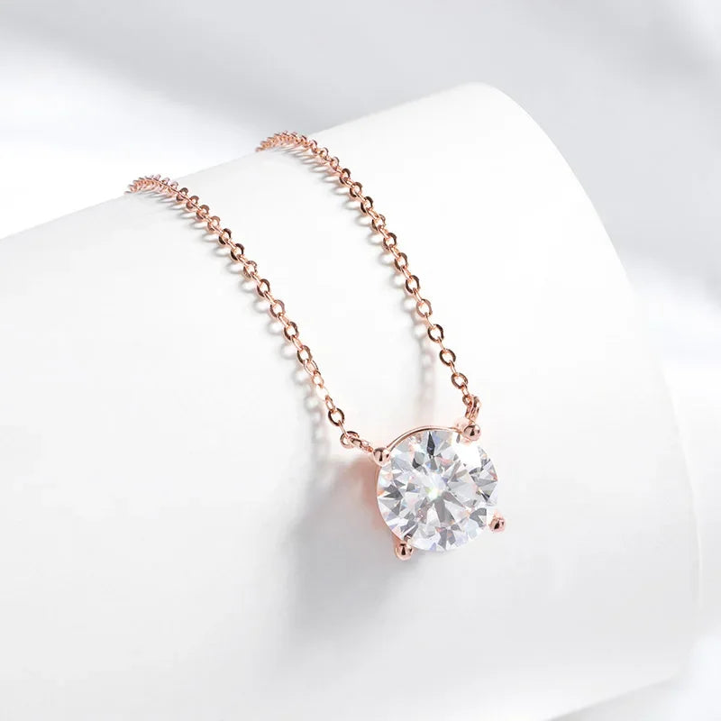 1–6 CT Brilliant Cut Solitaire Moissanite Pendant Necklace