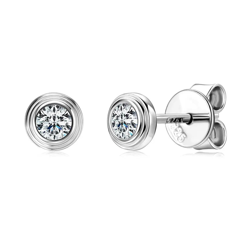Round 3mm D Color Moissanite Stud Earring 925 Sterling Silver Small Earrings for Women Piercing Pendientes Minimalist Jewelry