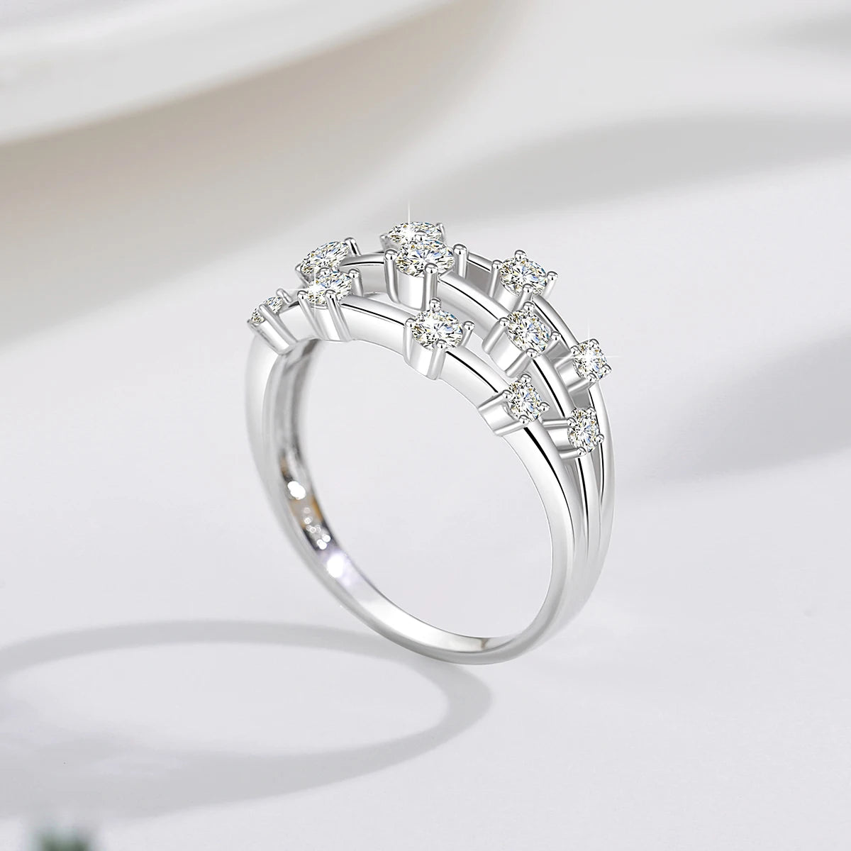 Moissanite Ring for Women 925 Sterling Silver Girls Jewelry Wedding Band Trendy Anniversary Gift Madam Fine Jewelry