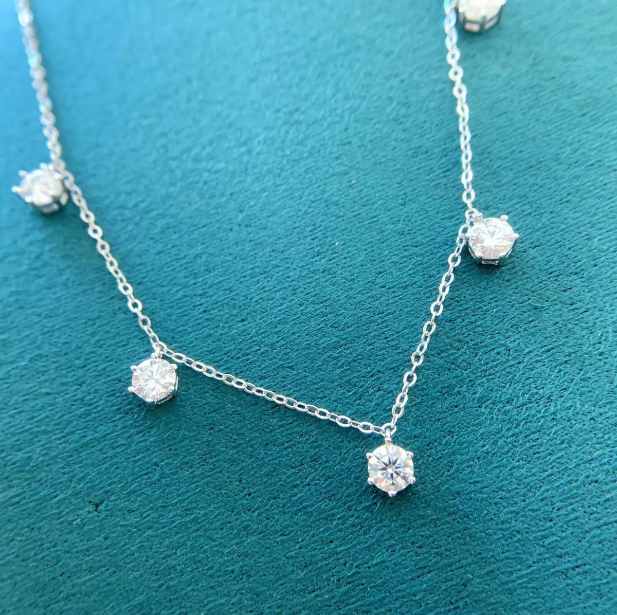 2.5-5CT Tennis Moissanite Necklace Chain for Women 925 Sterling Silver 5mm 6.5mm Bezel Diamond Necklaces Overlay Style Jewelry