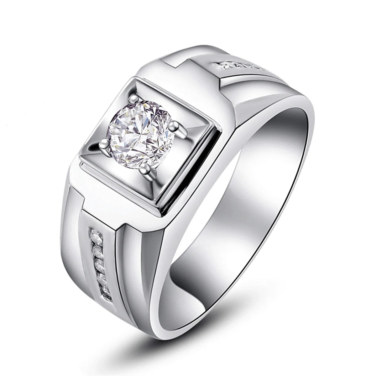 New 925 Sterling Silver Men Ring 1ct Moissanite for Men Women Wedding Luxury Jewelry Engagement Charm Fashion Party Gifts