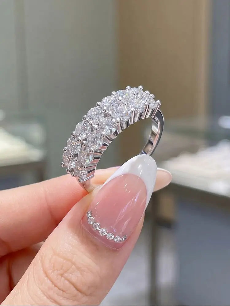 Real 1.4ct Moissanite Diamond Round Updated Ring for Women 925 Sterling Sliver Wedding Engagement Daily Wear Luxury Fine Jewelry