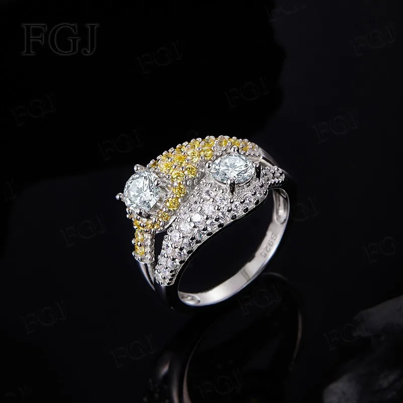 With GRA Original Solid 925 Sterling Silver Moissanite Ring For Women Luxury Jewelry With Stamp Engagement Gift Trend Charms