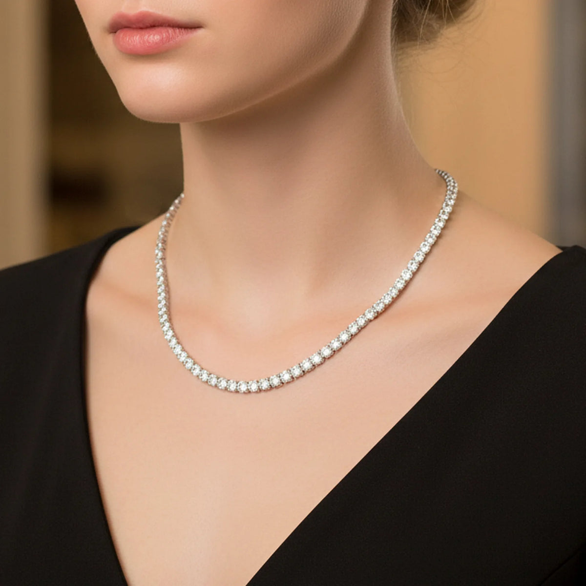 SY Brand Jewelry 925 Sterling Silver Tennis Necklace D Color VVS1 Moissanite Diamond Chain Necklaces Women Men S925 Jewelry