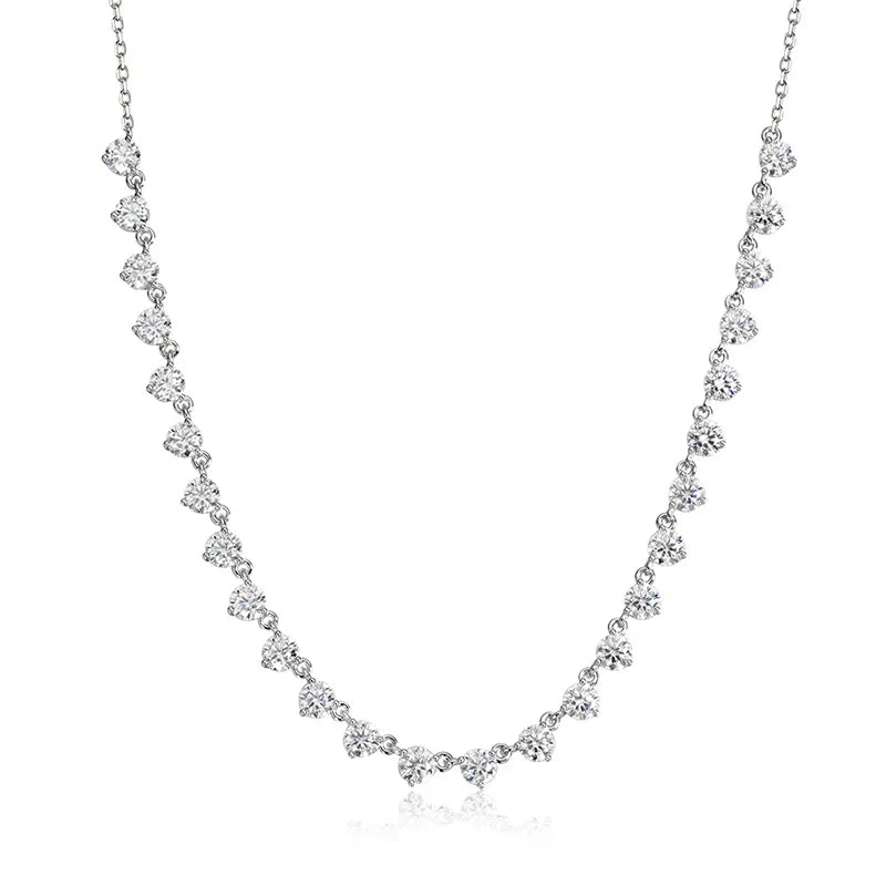 Smyoue 4mm Full Moissanite Choker Necklaces for Women 42cm Adjustable Chain D Color Vvs1 S925 Sterling Silver Tennis Necklace