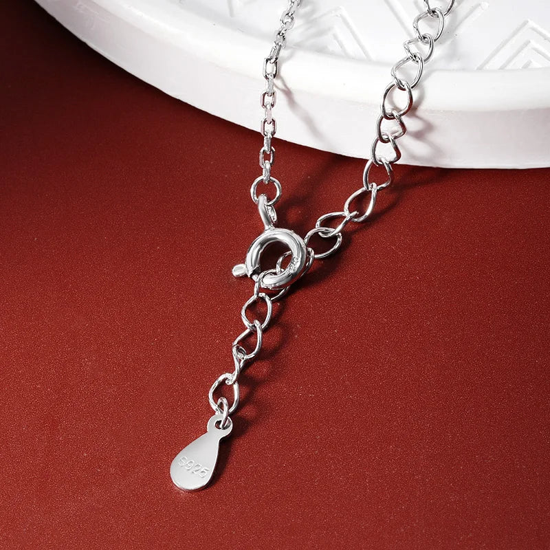 OEVAS 100% 925 Sterling Silver 1.7 Carat Moissanite Diamond Pendant Necklace For Women Luxury Wedding Party Fine Jewelry Gifts