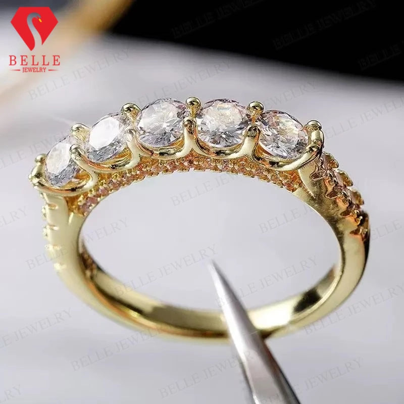 S925  Moissanite Eternity Ring, Round Brilliant Cut Jewelry Gift for Weddings and Anniversaries