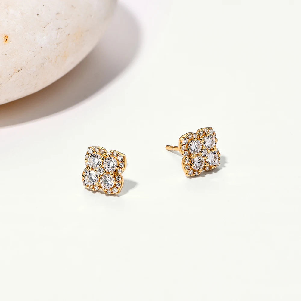 CHARMING Full Moissanite Diamond Earring D Color 925 Sterling Silver For Women 18k Gold Plated Engagement Fine Jewelry Gift